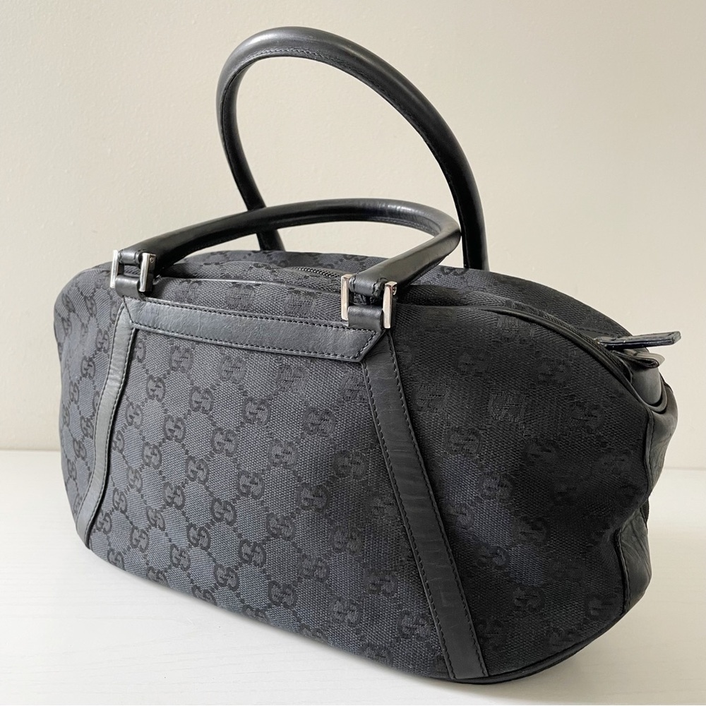 Gucci black monogram canvas and leather satchel bag - Picture 3 of 9